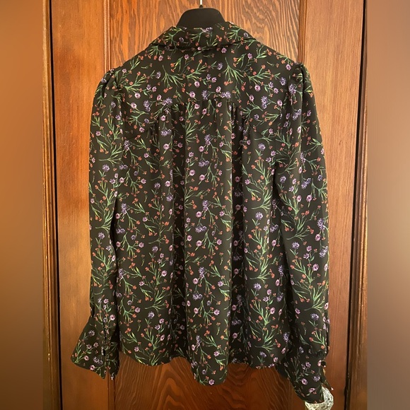 Floral Blouse with Neck Tie - Picture 2 of 4